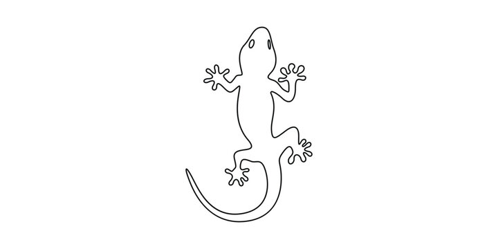 Minimalist continuous single-line art drawing of a gecko or lizard vector illustration