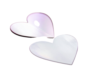 Close-up photo of a sticker featuring heart shapes, suitable for use in designs and projects