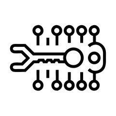 Obraz premium Digital key with circuit design