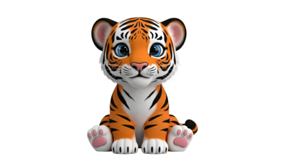 Cute Cartoon Tiger Sitting
