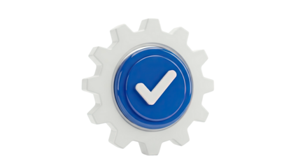 Gear with Blue Checkmark
