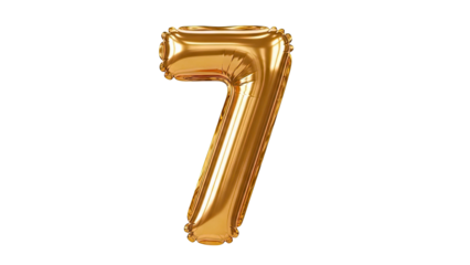 Gold Number 7 Balloon