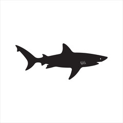 Obraz premium Shark Silhouette Icon – Ocean Predator Vector Illustration