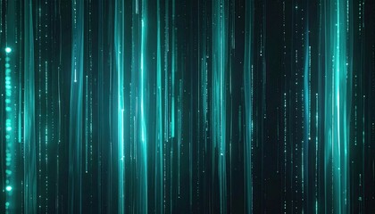 Teal-toned abstract digital background features vertical streaks with sparkling highlights