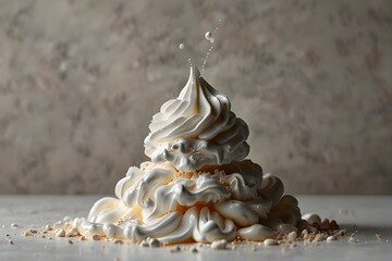 Blurred whipped cream texture