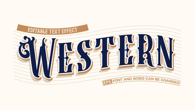 Western Vintage Editable Text Effect with Retro Ornament Style