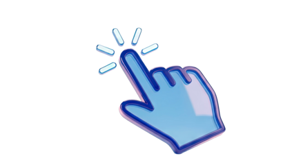 3D Blue Hand Cursor Clicking Icon