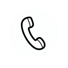 Obraz premium Black telephone receiver app icon.
