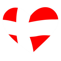 Danish flag in the shape of a heart