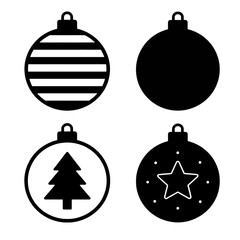 Obraz premium Set of Christmas ornament icons with line designs.