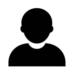 Silhouette of a person?s head and shoulders vector icon.