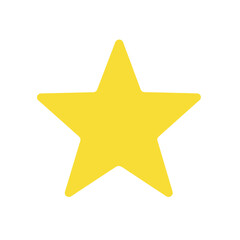 Obraz premium Yellow Star Flat Vector Icon.