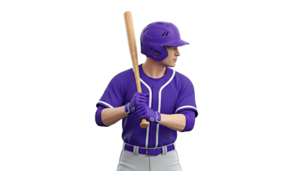 Baseball Player with Bat and Helmet