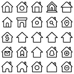 Fototapeta premium Real estate icons set isolated on transparent background