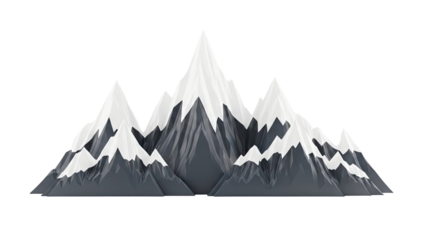 Stylized Mountain Range with Snow-Capped Peaks