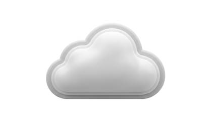 3D White Cloud Icon