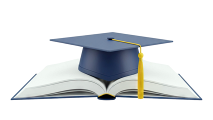 Graduation Cap on Open Book