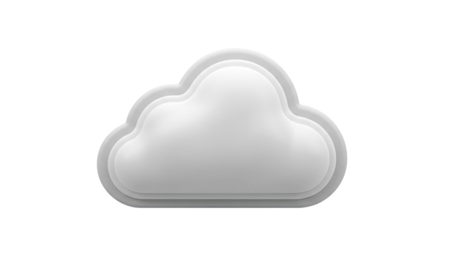 3D White Cloud Icon - Powered by Adobe
