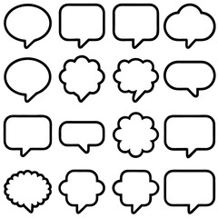 Collection of speech bubbles isolated on transparent background