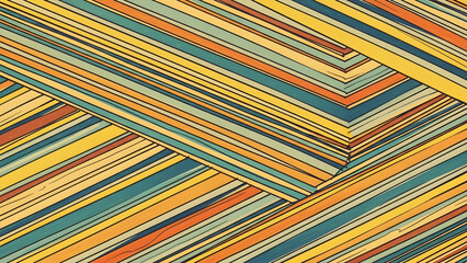 Fototapeta premium Minimal retro lines forming a stylish abstract design