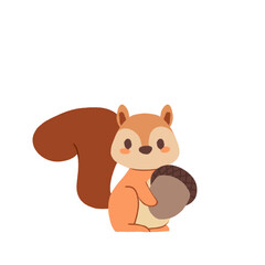 Naklejka premium Baby Squirrel with Acorn Illustration