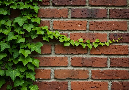 Verdant Cascade on Rusticated Brick