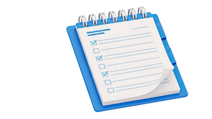 Blue Clipboard with To-Do List and Checkmarks