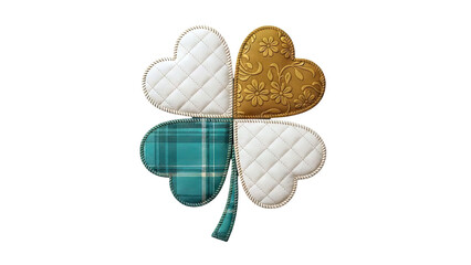 Four-Leaf Clover with Mixed Textures and Patterns