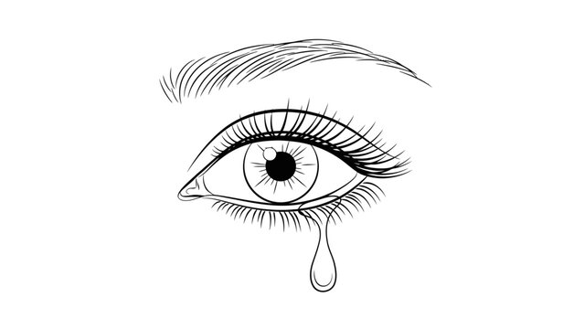 sad eye with tear drop