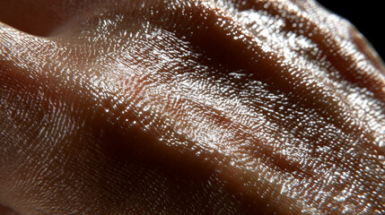 Fototapeta premium Ultra detailed close up of human skin texture with natural lines and pores, healthy and hydrated