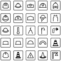 Safety and construction icons isolated on transparent background