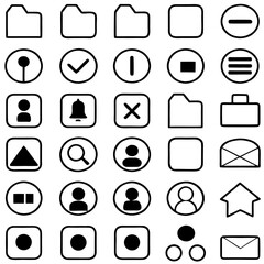 Icon set isolated on transparent background
