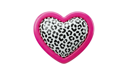 Pink Heart with Leopard Print