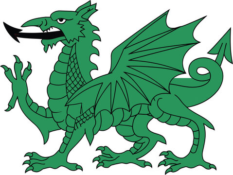 St david's day green dragon flag wales welsh symbol