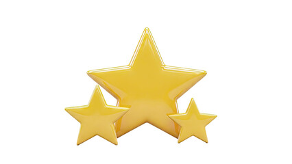Obraz premium Three Golden Stars on White Background