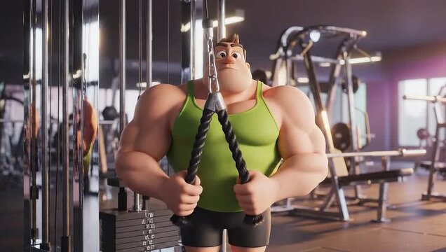 Cartoon Character Workout: Gym Strength Training