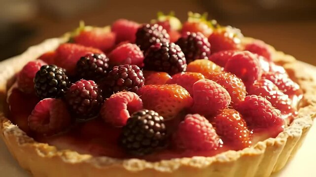 raspberry and blackberry pie