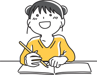 授業を理解して喜ぶ女の子