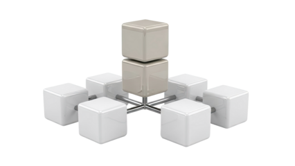 Abstract geometric structure with cubes