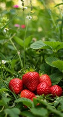 Crimson Jewels in Verdant Embrace