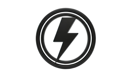 Black Lightning Bolt Icon