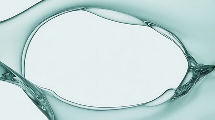 Abstract blue liquid forming an irregular white space in the center with flowing edges