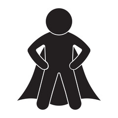 flat icon vector of superhero with cape