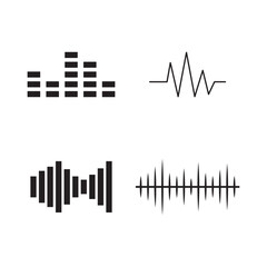 music equalizer wave sheet flat icon vector
