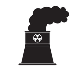 radiation chimney flat icon vector