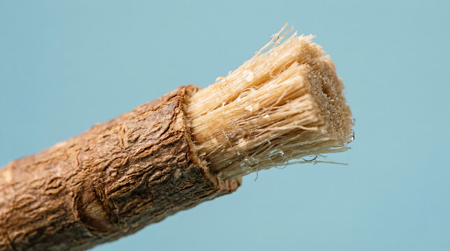 Traditional miswak toothbrush, Natural siwak stick macro, Herbal dental care tool