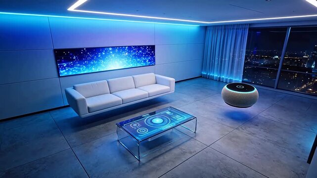 Futuristic living room interior