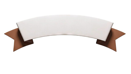 Curved Ribbon Banner with Cream and Brown Colors