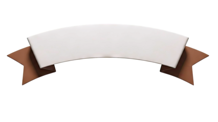 Curved Ribbon Banner with Cream and Brown Colors