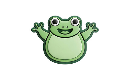 Obraz premium Cute cartoon frog sticker with open arms